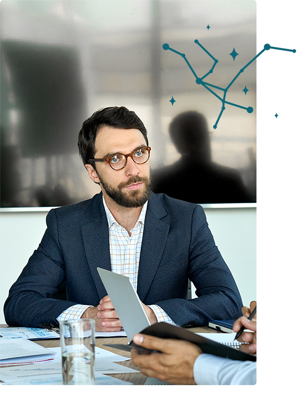 An individual in a business meeting discussing cannabis sales insights and developing a cannabis MSO business plan with the help of CannaSpyglass’s vendor insights. An individual in a business meeting discussing cannabis sales insights and developing a cannabis MSO business plan with the help of CannaSpyglass’s vendor insights.